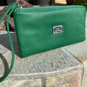 Waterproof Green Leather Joy Mangano Wallet Clutch